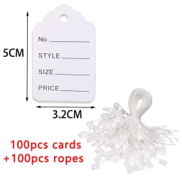 100pcs 3.5x5cm Kraft Paper Tags White Price Labels Color Blank Cards for DIY Jewelry Retail Clothes Size Tag Store Hang Labels