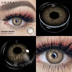 AMARA Natural Colored Contacts Lenses Brown 2pcs Contacts Beautful Pupils Color Contacts Yearly Makeup Cosmetic Contact Lens