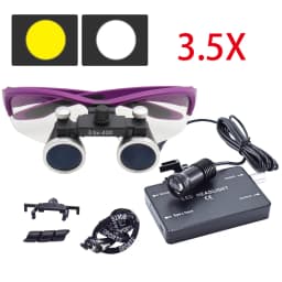 Dentistry Binocular Magnifier 2.5X 3.5X Ultra-lightweight Optical Loupes 320-420mm Magnifying Glass With Wireless 5W Headlamp