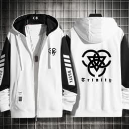 Blue Archive Anime Game Themed Hooded Open Cardigan Jacket Men's Lightweight Hoodie Casual Wear Four Seasons Polyester Fabric