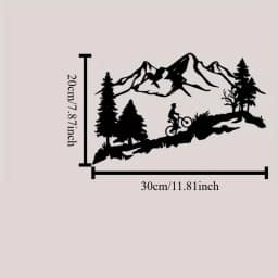 Elegant Iron Wall Hanging Black Mountain Sword Cutout Metal Art for Indoor Decor TV Background Wall Decoration