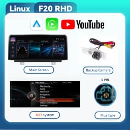 BONROAD 10.25 inch Wireless CarPlay Android Auto Airplay Autolink Mirroring Linux Audio Car Radio With Youtube For BMW 1 Series F20 F22 F23 3 Series F30 F31 F32 F33 F34 F36 GPS Navigation Multimedia Car Stereo Display Touch Screen