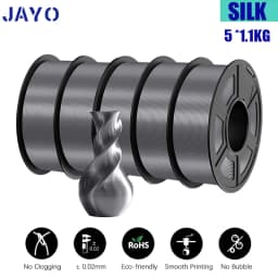 JAYO Filament PLA Plus Silk 5 Rolls 3D Printer Filament 1.75mm 1kg No Bubble 3D Printer Materials for FDM 3D Printing Materials