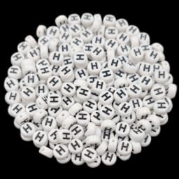 7mm 50Pcs Acrylic 26 English Letter Flat Round Beads Black on white DIY Crafts Necklace Bracelet Pendant For Jewelry Making