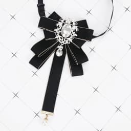 Gorgeous Bow Tie Vintage Luxury Lady Head Diamond Pearl Ribbon Tassel Brooch Chic Girls Elegant Costume Jewelry Collar Pin