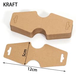 50pcs 5x12cm Blank Kraft Paper Packing Card for DIY Jewelry Necklace Bracelet Hairband Display Card Retail Price Hang Tag Lables