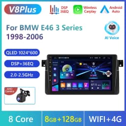 Podofo Wireless Carplay Android Auto Car Radio For BMW E46 1999-2005 Car Intelligent Systems 2din Car Multimedia Player