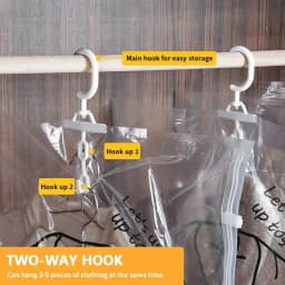 Vacuum Hanging Storage Bags Space Saving Clothes Compression Covers Reusable Closet Bag For Down