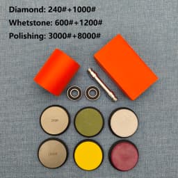 Rolling Blade Sharpener Set Diamond Grinding Disc Jade Fine Sharpening 15/20° Two Angles Non-slip Base Kitchen Sharpening System
