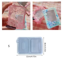 Photo Frame Resin Art Shaker Mold Creative Card Pendant Clear Quicksand Silicone Mold DIY Crafts Casting Epoxy Mold for Keychain