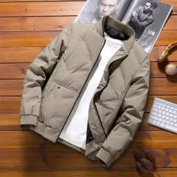 Lightweight Padded Cotton Jacket Men's Autumn Winter High End Casual Baseball Collar Pilot Coat Fashion Urban Style Long Sleeve