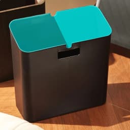 Walnut Finish Extra Large Trash Can Dual Layer Slim High Capacity Waste Bin for Kitchen Bathroom