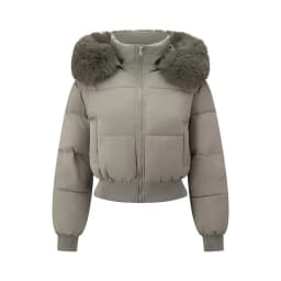 2026 Thicken Short Women's Winter Jacket Korean Style Down Cotton Coat Casual Warm Fur Hooded Cropped Parkas Chic Streetwear