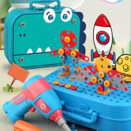 211-351Pieces Children Tool Set Electric Drill Screw Nut Puzzle Toys Pretend Play Dinosaur Drilling Assembly Educational Toy Boy