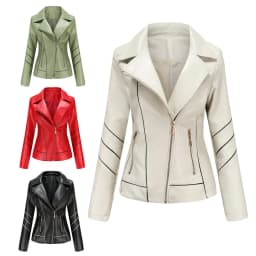 Thin PU Zipper Short Coat for Women, Motorcycle Jackets, Leather Clothes, Spring and Autumn Jackets, New Style, Purchase
