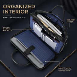Men's Genuine Leather Briefcase Business Handbag Premium Office Work Commuter Carry Bag Luxury Gift for Men
