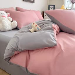 Ins Style Solid Color Duvet Cover Set Washed Cotton Bedclothes Comforter Cover Pillowcase Soft Bedding Sets Quilt Covers 220x240