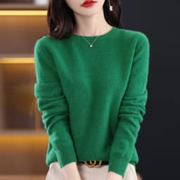 2026 New Cashmere Basic Top Long Sleeve Women O-Neck Knitted Sweater 100% Pure Merino Wool Pullover Clothing Knitwear Traf