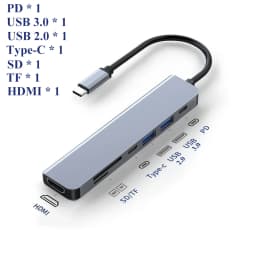 KEBIDUMEI 5 in 1 USB C Docking Station Type-C To HDMI-Compatibility HUB Multi Port Splitter PD Charging USB Adapter For Laptop