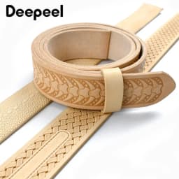 1Pc Deepeel 3.8cm*110/120cm First Layer Cowhide Embossed Belt with Pin Buckle Band DIY Handmade Crafts Leather Belts Accessories