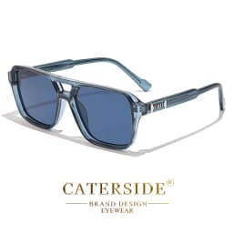 CATERSIDE Fashion Punk Sunglasses Men Square Frame Flat Top Double Bridge High Quality Sun Glasses Women Party Festival Gifts