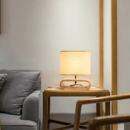 Nordic Wooden Table Lamp Creative Modern Bedroom Bedside LED Light Living Room Hotel Japanese Study Table Lamp Linen Lampshade