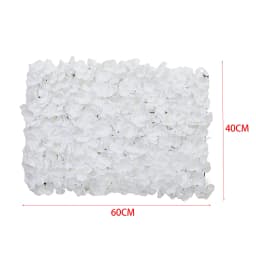 Livingandhome Artificial Plants Green Wall Panel Handcrafted White Silk Hydrangea Flower Panel
