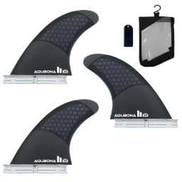 Single/Dual II Tab Surfing Fins - Tri Fins Set Honeycomb Fiberglass & Carbon S/M/L Size - Come with Fin Key Screws and Wax Comb