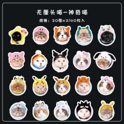 40 Pcs Kawaii Cat Stickers Set Aesthetic Cute Stationery Ideal for Laptop Journal Planner Scrapbook Cat Lovers