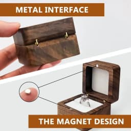 Walnut Wooden Ring Box for Proposal Blank Wood Earring Rings Jewelry Boxs Engagement Ring Box Wedding Ring Box Anniversary Gifts