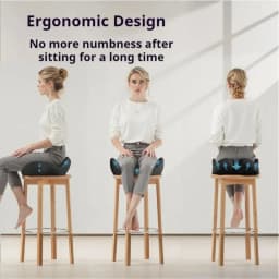 Solvath Ergonomic Thickened Memory Foam Seat Cushion Heavy Duty Chair Pad Removable Cover Ideal for Office Chair Lower Back Supp