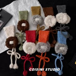 New Ins Style Contrast Color Strap Plush Earmuffs for Women Autumn Winter Cute Warm Outdoor Casual Versatile Headwear Ear Warmer