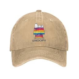 Snoopy Joe Cool Baseball Caps Vintage Distressed Denim Cartoon Headwear Unisex Style Outdoor Activities Adjustable Fit Caps Hat