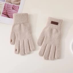 AA Gloves Autumn WinterTouch Screen Gloves Skiing Riding Work Full Finger Mittens Solid Color Warm Knitted Gloves Sport Cycling