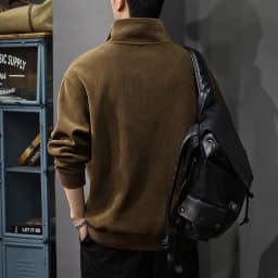 New Half-zipper Stand-up Collar Men's Sweater