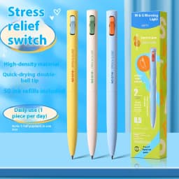 M&G K6701 Gel Pen Side Pressure Switch Double Bead Bullet Head 0.5mm Black Low Center of Gravity Speed Drying Writing Stationery