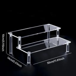 1-5 Tier Acrylic Display Stand Perfume Doll Clay Figurine Blind Box Storage Rack Transparent Ladder Makeup Organization W-2