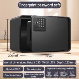 All steel fingerprint password safe New safe small automatic door safe box 20/25cm anti-theft password key safe Jewelry safe
