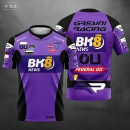 Gresini Racing Theme Short-sleeve T-shirt Casual Round Neck Breathable Top for Sports Enthusiasts