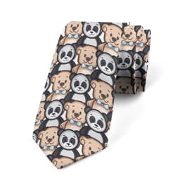 New 8CM Cartoon Bear Print Tie Men Slim Casual Party Formal Dating Personality Necktie Fashion Trend Elegant Collocation Gravata