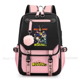 My Hero Academia Anime Print Student Backpack Lightweight Casual Daypack for Girls School Travel