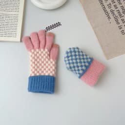 Winter Women Keep Warm Touch Screen Knitted Woolen Gloves Cute Lovely Fashion Lattice Thickened High Quality Cold Protection