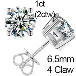 Round Moissanite Diamond Ear Studs Earring Pass Diamond Test Moissanite Stud Earrings For Women Man Sterling Silver Jewelry Gift
