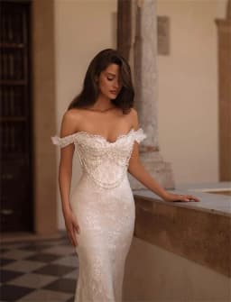 Kyoto Customized White Pearl Off the Shoulder Lace Wedding Dress Detachable Train vestidos de noiva Zip Back Formal Evening 2025