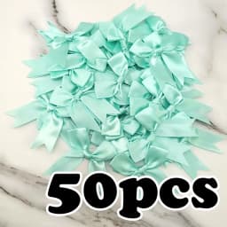 (50pcs) 1 inch Fresh Pink Ribbon Bows Polyester Satin Bow Flower DIY Craft Decoration