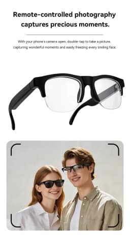 Lenovo Wireless Bluetooth Smart Sunglasses 4K Touch Control Remote Camera Video Recorder AI Translator Built-in Voice Assistant