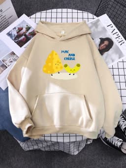 Cartoon Friendly Mac And Cheese Womens Clothes Loose Fashion Hoody Simplicity Casual Sweatshirt Female Fleece Autumn Hoodies