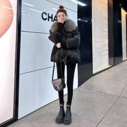 Loose Fit Thickened down Cotton Jacket Women's Winter Outerwear with Fur Collar Splicing Style plus Size Korean Fashion