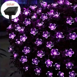 LED Solar String Lights Cherry Blossom Garland Lights Outdoor Solar Garden Patio Decor Lights Christmas Wedding Party Decoration