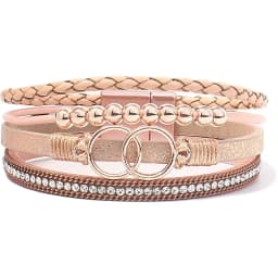 Leather Wrap Bracelet for Women, Boho Western Layered Cuff Jewelry | Stackable , Pairs with Boho Western Outfits, Gift for Women